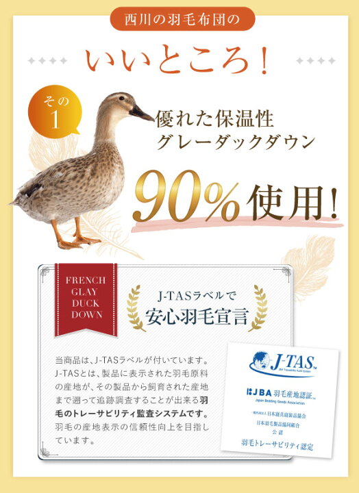 羽毛布団 西川 送料無料 シングルロング 150×210cm グレーダックダウン90% 日本製 掛け布団 秋冬用 掛け布団 羽毛ふとん 羽毛掛け布団 立体キルト加工 新生活 側生地抗菌加工 KA01003059 KA02003059 YA02993002 超寝具店ヌノヤ 西川(Nishikawa) 羽毛掛け布団 シングル グレーグース90% フレッシュアップ加工 保温 日本製 ロイヤルクレセント ブルー KA02005
