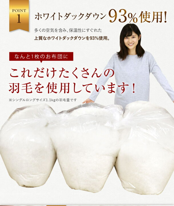 楽天市場】羽毛布団 ロイヤルゴールドラベル 送料無料 シングルロング  