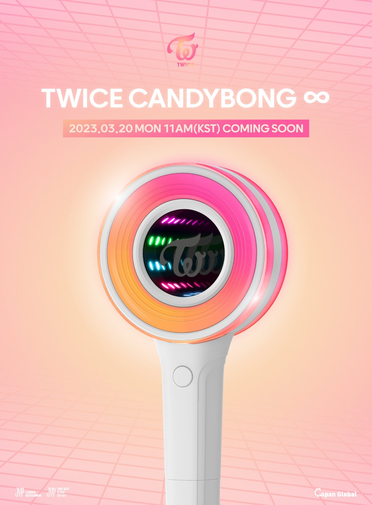 TWICE CANDY BONG ∞  OFFICIAL LIGHT STICK   トワイス 公式ペンライトver.3  WITHMUU フォトカード付き CANDY BONG インフィニティ- INFINITY