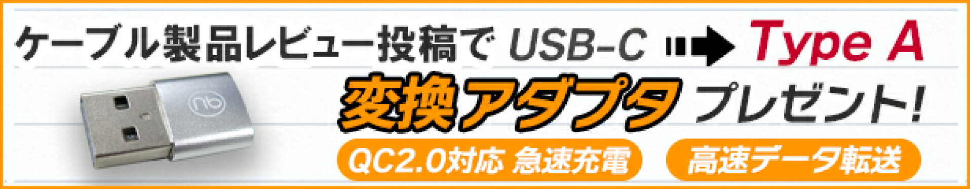 ケーブル製品レビュー投稿で変換アダプタプレゼント