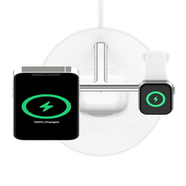 BELKIN 3in1 ワイヤレス充電器 ホワイト WIZ009DQWH 携帯電話 | main.chu.jp