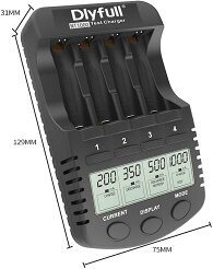 急速充電器充電池用エネループも1本から充電可ニッケル水素充電池/ニカド充電池用(Ni-MH/CD)継ぎ足し放電途中からリフレッシュ機能搭載単3/単4形エネループなどメーカー電池も可日本語説明書付き【DLYFULLNT1000充電器】