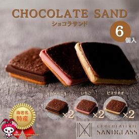 ショコラサンド 6個入り チョコレート ギフト 贈り物 記念日 プレゼント 詰め合わせ チョコ サンドグラス チョコサンド クッキーサンド バレンタインデー ホワイトデー クリスマス