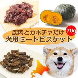 エゾ鹿肉とカボチャの犬用おやつ【エゾ鹿ミートビスケット カボチャ70g】ヘルシー 栄養補助 噛みごたえ トリーツ フード ご飯 餌 エゾ鹿肉 エゾシカ肉 鹿肉 シカ肉 無添加 無着色 穀物不使用 低アレルゲン グルテンフリー 国産 国内生産 北海道産 日本製 安心安全 ご褒美