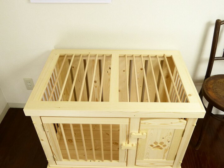 楽天市場 肉球ケージm ２台セット ２段 ２階建て ２匹 多頭飼い 犬 ゲージ 木製 ケージ サークル 犬小屋 小型犬 中型犬 キャスター ローラー付 ドッグルーム ペットケージ ２階建て 犬用ケージ 犬用ゲージ 犬小屋とドッグフードのチョコモコ