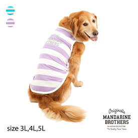 大型犬 犬 夏服 ボーダー Tシャツ リフレクター ドッグウェア 服 夏 MANDARINE BROTHERS / REFLECTIVE BORDER T-SHIRT（3L,4L,5L）