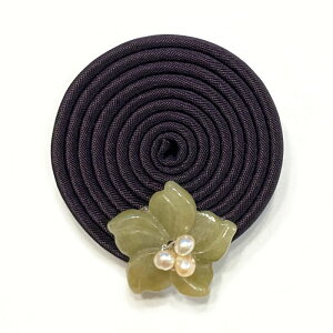 ブローチ ピン 普段使い おしゃれ シンプル 北欧 韓国 結婚式 カジュアル アンティーク パール コルンピン 天然素材 翡翠 真珠 くるくるダークブラウン■korunpin-42-s【シンプル】【ハンドメイ