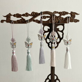 子供用・幸運の蝶ミニノリゲ■norige-f-56-s【チョゴリ】【韓服】【飾り】【ノリゲ】【かわいい】【垂らす】【子供】【風呂敷】