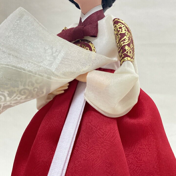 楽天市場】韓国人形・王妃 白×赤 韓国伝統衣装の本格韓国人形□doll 