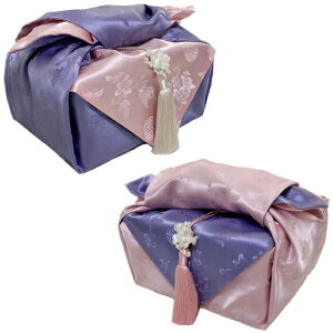 韓国風呂敷薄ピンク薄紫 70cm角(両面使い可能)■furoshiki-s-58-s【風呂敷】【小さい】【おしゃれ】【婚礼】【韓国】【刺繍】【かわいい】