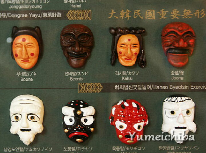 楽天市場】韓国壁掛け飾り立体額(重要無形文化財伝統仮面)□kabekake 