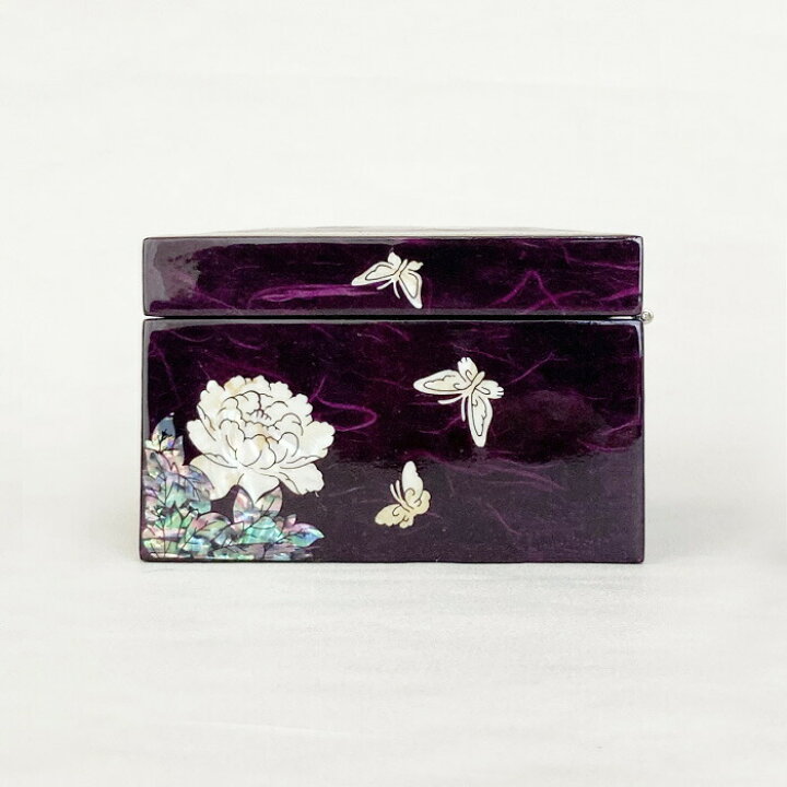 楽天市場】韓国螺鈿宝石箱紫牡丹ジュエリーボックス□jewelrybox-51-s 
