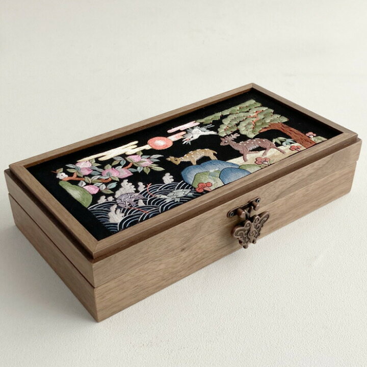 楽天市場】韓国手刺繍宝石箱十長生ジュエリーボックス□jewelrybox-58 