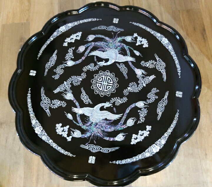 螺鈿細工｜漆塗り仕上げ｜花蝶柄｜座卓