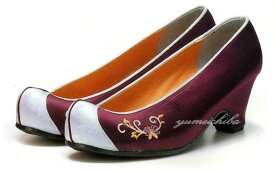チマチョゴリの靴韓服靴 なでしこ刺繍コッシン 24紫×薄紫■kotshin-6prp-s