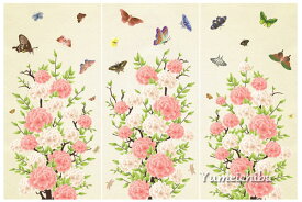セール10%韓国100日のお祝い用屏風の様な背景幕・牡丹と蝶(ベージュ)■tolback-9-s【ギフト】【御百日祝】【誕生祝】