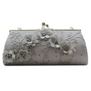 パーティーバッグ・クラッチバッグ 花柄ライトグレー■bag-9-lgray-s【ギフト】