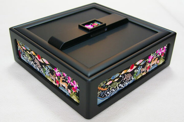 楽天市場】漆手刺繍ソーイングボックス、針箱-黒十長生□sewingbox-29 