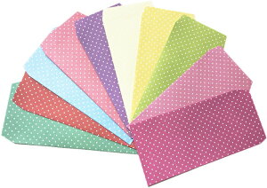 ドット柄ポチ袋 お年玉袋 封筒(全種1枚づつの10枚入り)■messagecard-fb502-s【ギフト】【お土産】