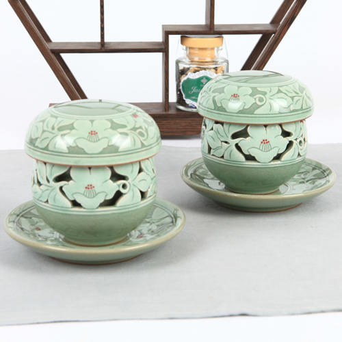 【SALE】 格安新品 デザインが素敵な韓国青磁茶器です 韓国青磁茶器牡丹2客8ピース 2客分 蓋 茶こし付き ■chaki-1-s oba-power.com oba-power.com