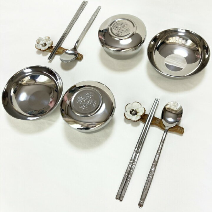 楽天市場 韓国茶碗 韓国 食器セット ステンレス 茶碗 箸置きセット2人用 12ピース スッカラ 韓国食器セット 韓国式 茶碗 4点セット 韓国食器 お茶碗 韓国お茶碗 箸 スプーン 夫婦 保温 保冷 韓国 箸 韓国 食器 贈り物 チマチョゴリ韓服韓国雑貨yumekobo
