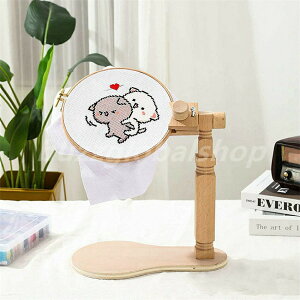 刺繍台 刺繍 枠 スタンド 回転刺繍フープスタンド 木製刺繍フレームスタンド 刺繍フレーム 調整可能 木製スタンディングタイプ刺繍台(刺繍枠+刺繍台)