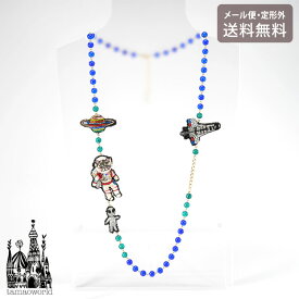 ＼P2倍＋クーポン／ 刺繍 ネックレス Astronaut cat and alien NEK2902 メール便 送料無料 タマオワールド ビーズ ネコ 宇宙人 刺繍 軽い 印象的