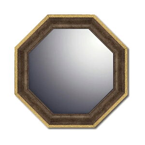 メール便 ミラー ヴィンテージ 八角 S サイズ 開運 壁掛け鏡 八角形 八角ミラー 送料無料 鏡 VM-0200 ラッキーアイテム インテリア 風水 玄関 ユーパワー