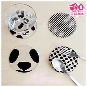 【定形外送料無料】toumei panda coaster 4枚入り パンダ コースター キッチン 雑貨 オシャレ シンプル アニマル パンダ かわいい ユニーク