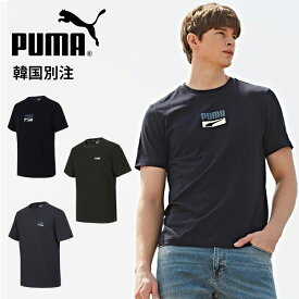 PUMA 韓国別注 プーマ スポーツトリコット トラックスーツ メンズ ティーシャツ 韓国ファッション デイリー ルック 半袖 ティーシャツ