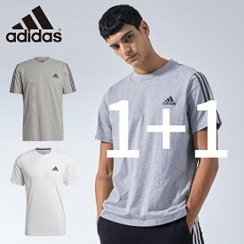 adidas アディダス スポーツ 男性 エッセンシャルTシャツ韓国ファッション デイリー ルック メンズ スポーツ Tシャツ 2点セット お得セット 1+1
