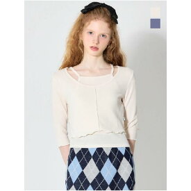 韓国で注目されているブランド wonderplace [ダブリュースタンダード(W STANDARD)] (CU) メアリー 袖なし クロップ Tシャツ セット