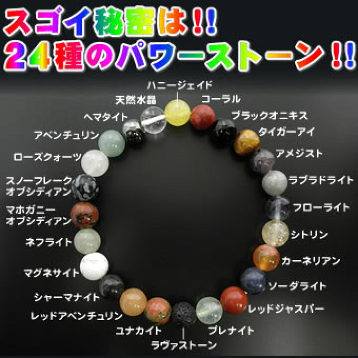 楽天市場】☆ミラクル24ブレスレット 【24種の高級8mm珠】※内径 