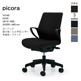 【配送・組立込み】コクヨ ピコラ picora CR-G530E6VZ オフィスチェア ローバック レザー 樹脂脚 ブラック 本体ブラック ナイロンキャスター ゴム単輪キャスター パソコンチェア ワークチェア デスクチェア オフィスチェアー 姿勢 KOKUYO コンパクト おしゃれ 省スペース