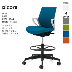 【配送・組立込み】コクヨ ピコラ pcora CR-FG530E1GR オフィスチェア ハイタイプ ローバック 布 樹脂脚 ブラック 本体ホワイトグレー ナイロンキャスター ゴム単輪キャスター パソコンチェア ワークチェア デスクチェア オフィスチェアー 姿勢 KOKUYO コンパクト 省スペース