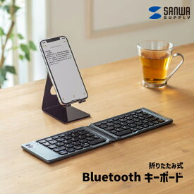 【送料無料】 折りたたみ式 Bluetooth キーボード iOS対応 SKB-BT30BK サンワサプライ 薄型 軽量 マルチペアリング 持ち運び 充電式 ブラック コンパクト 省スペース パンタグラフ方式 アイソレーション オフィス 会社 テレワーク ノマドワーク 学校 iPad iPhone 文字入力