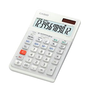 カシオ計算機 CASIO 人間工学電卓 人間工学階段キー JE-12D-WE-N JE-12D-BK-N ジャストタイプ 日数計算 時間計算 12桁 操作面3° 右利き用 ホワイト ブラック