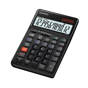 カシオ計算機 CASIO 人間工学電卓 人間工学階段キー JE-12D-WE-N JE-12D-BK-N ジャストタイプ 日数計算 時間計算 12桁 操作面3° 右利き用 ホワイト ブラック