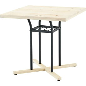 カフェテーブル END-226WH 正方形 四角 コーヒーテーブル おしゃれ 北欧風 机 カフェ 店舗 リビング テーブル シンプル 棚 収納棚付