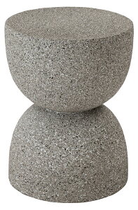 サイドテーブル AST-61 テラゾー柄 おしゃれ オブジェ ナイトテーブル ソファサイド グレー ホワイト モダン ベッドサイド ミニテーブル ストーン 大理石調 砂時計型 石 灰色 マーブル 丸 円