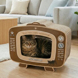 猫 爪とぎ テレビ ネコ 猫 の つめとぎ 幅44 奥行23 高さ34cm ダンボール キャット 段ボール おしゃれ 猫用爪とぎ 爪ケア用品 ネコの爪とぎ リバーシブル ペットグッズ ペット用お手入れ用品 猫の爪とぎ 68128 54223