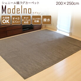 ラグ カーペット 長方形 200×250cm 撥水加工 ホットカーペット・床暖房対応 Modelno（モデルノ）