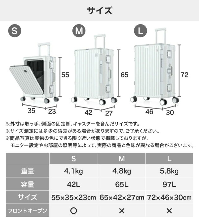 楽天市場】スーツケース Mサイズ RM1008 Redamancy | キャリーケース 