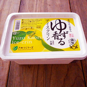 ゆず香るアイスクリン 1リットル 業務用 高知産 実生ゆず使用 手しぼり果汁 果皮入 柚子 スイーツ ギフト プレゼント アイスクリーム ジェラート 土佐 よさこい 冷凍 たっぷり 内祝い 出産祝