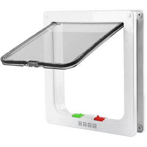 ペットドア キャットドア 猫 出入り口 小型犬用 ドア 猫扉 4-way切替 ロック キャットドア 室内用 取り付け簡単 冷暖房対策