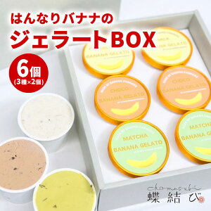 京都はんなりバナナ の ジェラート BOX 3種 6個入 京都府 亀岡市産 ジェラート アイス 冷凍 バナナ はんなりバナナ 国産バナナ アイスギフト 誕生日 お祝い お礼 内祝 熨斗 ラッピング メッセ
