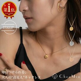 【P5倍×MAX2,000円OFFクーポン配布中】ネックレス 金属アレルギー対応 レディース シンプル ラウンド プレート スプーンプレート 小さめ 小さい コインネックレス ペンダント ステンレス 18KGP 18金メッキ 金属アレルギー 金アレ対応