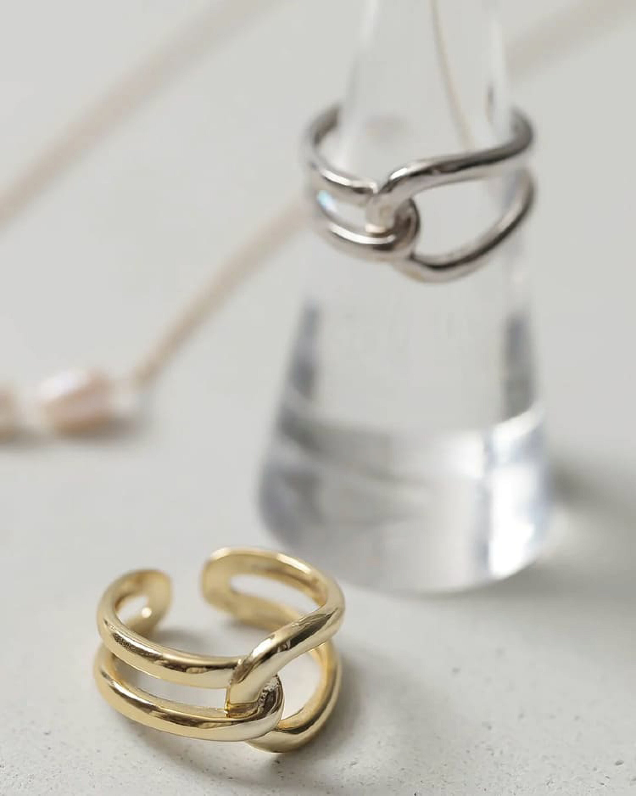 【S925/18K】クロスツイストリング