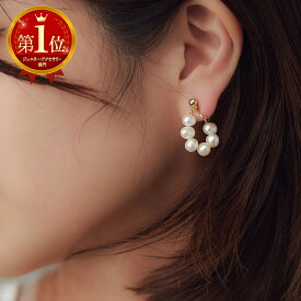 【P5倍×MAX2,000円OFFクーポン配布中】イヤリング フープ 金属アレルギー対応 パール 淡水 真珠 樹脂カバー シリコンカバー 痛くない 真鍮 6mm 6連 18KGP 18金メッキ 18k 金属アレルギー 金アレ対応 ニッケルフリー 小ぶり