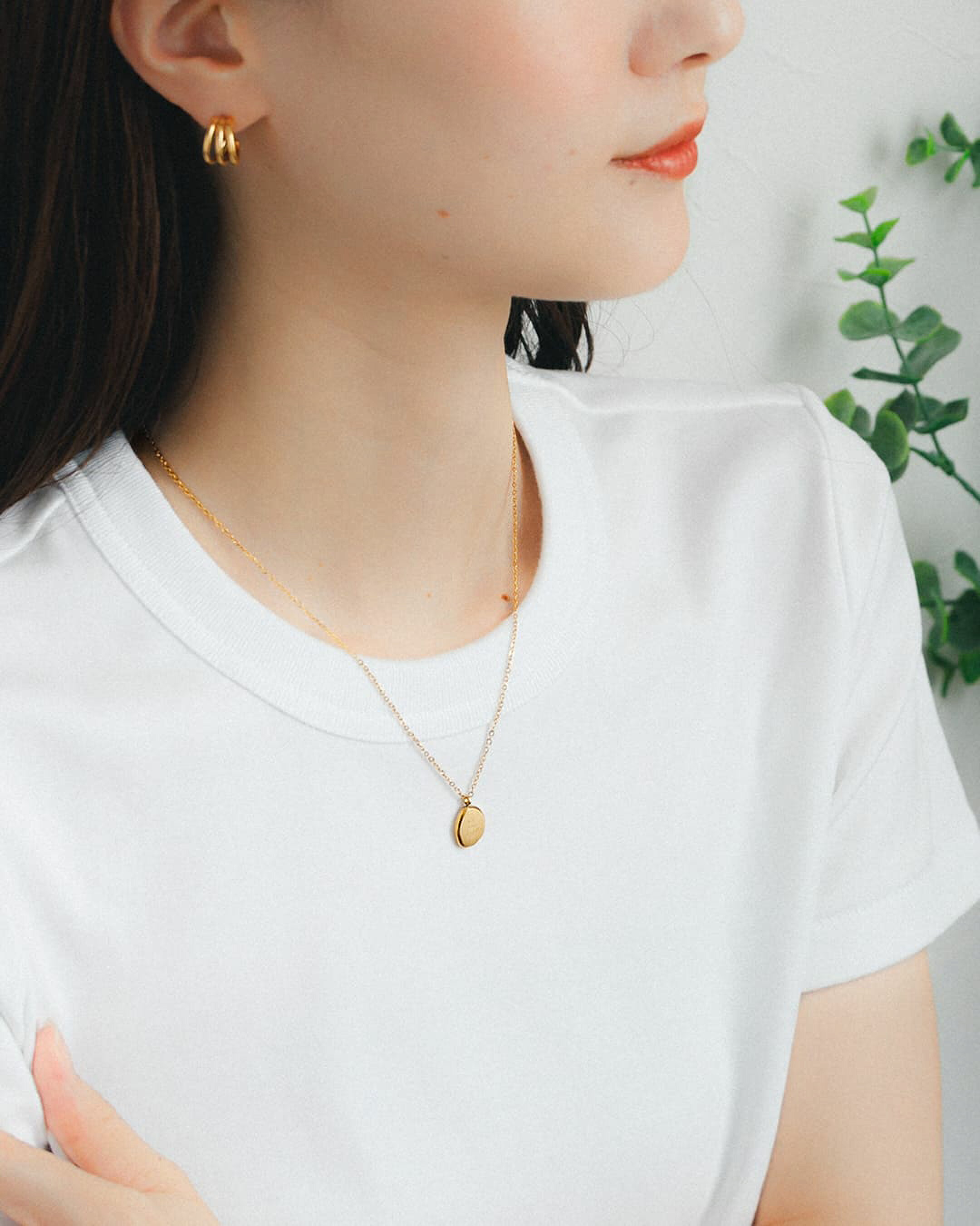 【18K】シンプルラウンドチタンネックレス